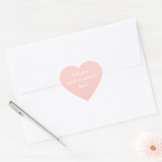 Persoonlijke pastelroze hartstickers hart sticker (Envelop)