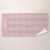 Persoonlijke pastelroze pootafdruk badhanddoek (Badhanddoek)
