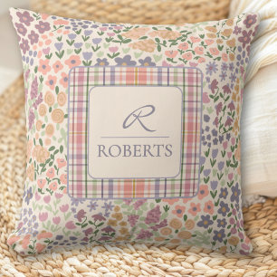 Persoonlijke Patchwork Bloem- en Plaid Worpkussen Kussen