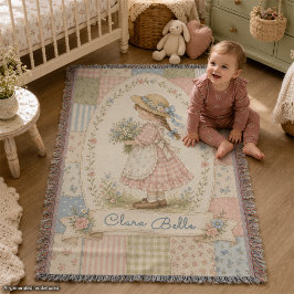 Persoonlijke patchwork-verhaalenboek voor meisje i deken