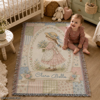 Persoonlijke patchwork-verhaalenboek voor meisje i deken
