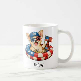 Persoonlijke Patriotische 4 Juli Chihuahua Koffiemok