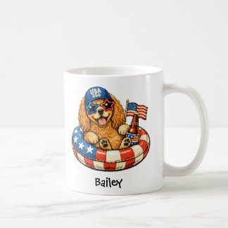 Persoonlijke Patriotische 4 Juli Cocker Spaniel Koffiemok