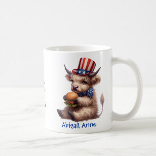 Persoonlijke Patriotische Baby Highland Koe Coffee Koffiemok