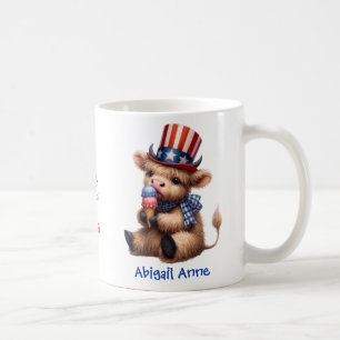 Persoonlijke Patriotische Baby Highland Koe Koffie Koffiemok