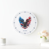 Persoonlijke Patriotische Kleuren Amerika Krachtig Grote Klok (Huis)