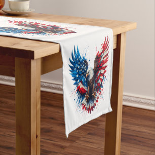 Persoonlijke Patriotische Kleuren Amerika Krachtig Korte Tafelloper