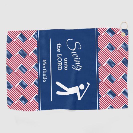 Persoonlijke patriottische AMERIKAANSE VLAG Golfhanddoek (Horizontaal)