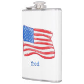Persoonlijke patriottische Amerikaanse vlag Heupfles (Links)