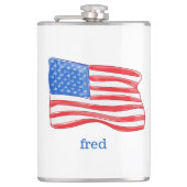 Persoonlijke patriottische Amerikaanse vlag Heupfles (Voorkant)