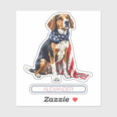 Persoonlijke Patriottische Jachthond 4 juli Sticker (Vel)