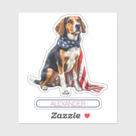Persoonlijke Patriottische Jachthond 4 juli Sticker