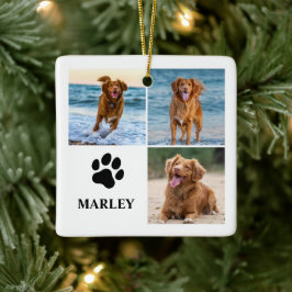 Persoonlijke Paw Hond Liefhebber Fotocollage Huisd Keramisch Ornament