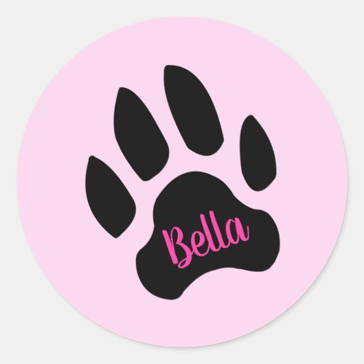 Persoonlijke Paw Print Naam Stickers (Voorkant)