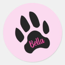 Persoonlijke Paw Print Naam Stickers