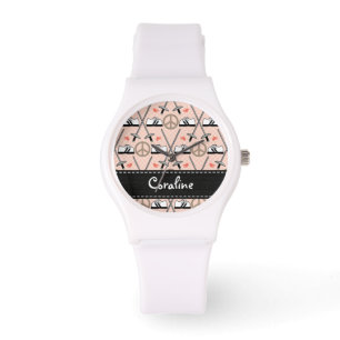 Persoonlijke 'Peace Love Fencing' Horloge