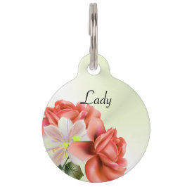 Persoonlijke peach pony's en Ghost Orchid Huisdierpenning