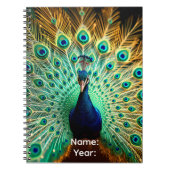 Persoonlijke Peacock Frequencies Planner Notitieboek (Voorkant)