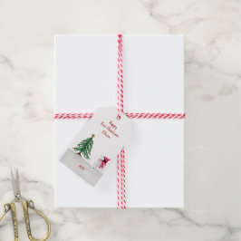 Persoonlijke Peggy Penguin 1e kerstcadeautags Cadeaulabel