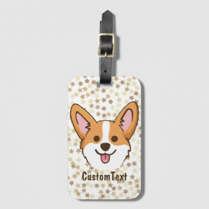 Persoonlijke Pembroke Welsh Corgi Puppy Dog Stars Bagagelabel