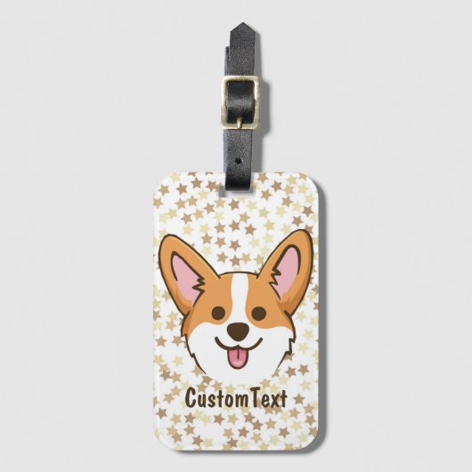 Persoonlijke Pembroke Welsh Corgi Puppy Dog Stars Bagagelabel (Voorkant (verticaal))
