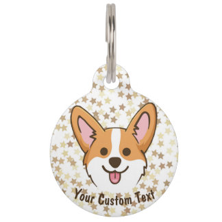 Persoonlijke Pembroke Welsh Corgi Puppy Dog Stars Huisdierpenning