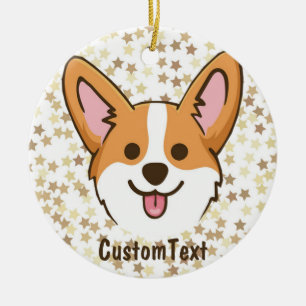 Persoonlijke Pembroke Welsh Corgi Puppy Dog Stars Keramisch Ornament