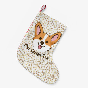 Persoonlijke Pembroke Welsh Corgi Puppy Dog Stars Kleine Kerstsok