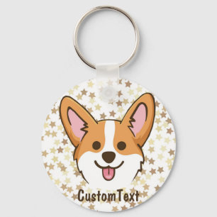 Persoonlijke Pembroke Welsh Corgi Puppy Dog Stars Sleutelhanger