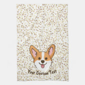 Persoonlijke Pembroke Welsh Corgi Puppy Dog Stars Theedoek (Verticaal)