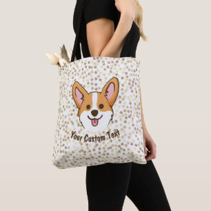 Persoonlijke Pembroke Welsh Corgi Puppy Dog Stars Tote Bag