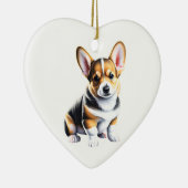 Persoonlijke Pembroke Welsh Corgi Puppy Keramisch Ornament (Rechts)