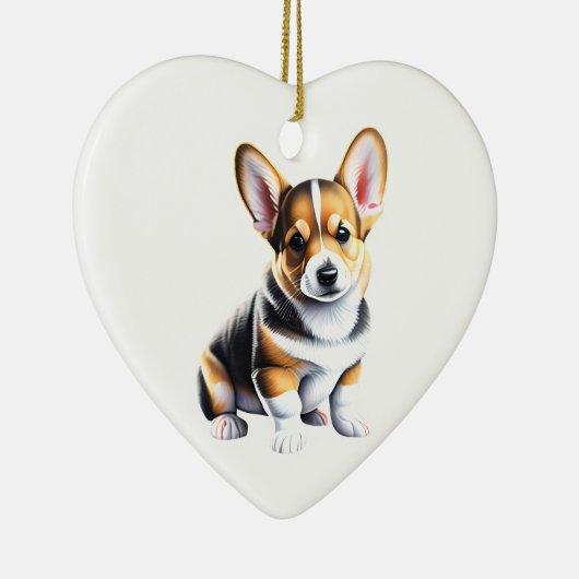 Persoonlijke Pembroke Welsh Corgi Puppy Keramisch Ornament (Rechts)