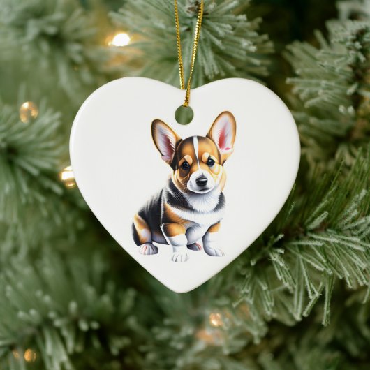 Persoonlijke Pembroke Welsh Corgi Puppy Keramisch Ornament (Boom)