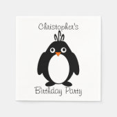 Persoonlijke Penguin Birthday Party Servetten (Voorkant)