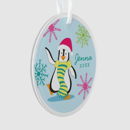 Persoonlijke penguin-fotoversiering ornament (voorkant)