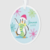 Persoonlijke penguin-fotoversiering ornament (voorkant)