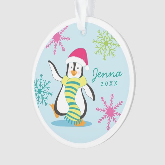 Persoonlijke penguin-fotoversiering ornament (voorkant)