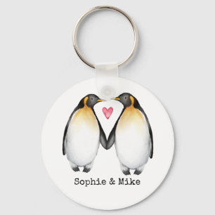 Persoonlijke penguin Love Sleutelhanger