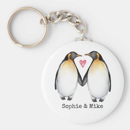Persoonlijke penguin Love Sleutelhanger (Voorkant)