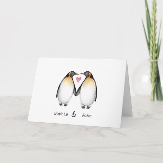 Persoonlijke Penguin-Valentijnse kaart (Voorkant)