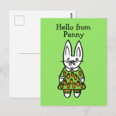 Persoonlijke Penny het Konijn Briefkaart (Voorkant / Achterkant)