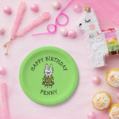 Persoonlijke Penny het Konijn Papieren Bordje (Feest)