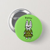 Persoonlijke Penny het Konijn Ronde Button 5,7 Cm (Voorkant /achterkant)