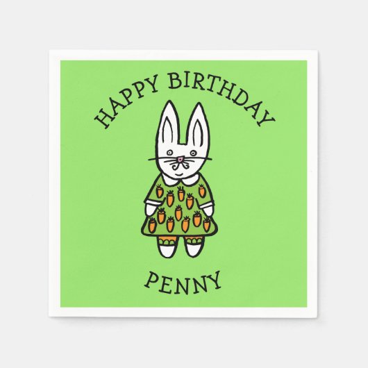 Persoonlijke Penny het Konijn Servetten (Voorkant)