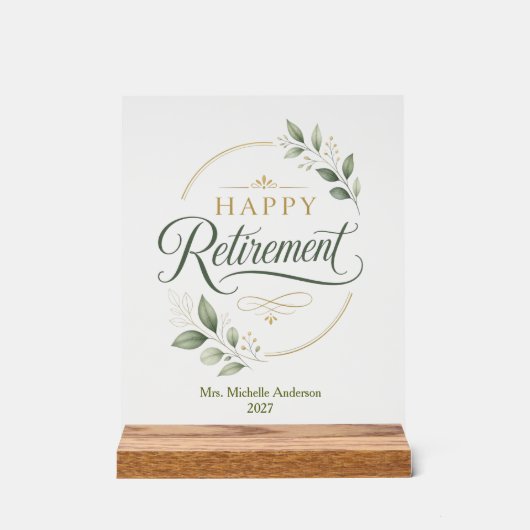 Persoonlijke Pensioen Geschenken Acryl Bord (Voorkant)