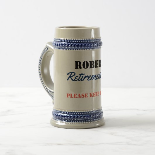 Persoonlijke pensioenfondsen Funny Caption Bierpul (Voorkant links)