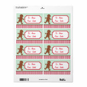 Persoonlijke peperkoek Kerstcadeautags Etiket (Full Sheet)