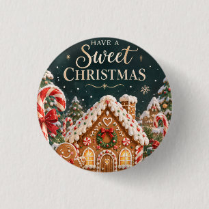 Persoonlijke peperkoek Kerstmis met Snoep, cake Ronde Button 3,2 Cm