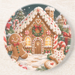 Persoonlijke peperkoek Kerstmis met Snoep, taart Zandsteen Onderzetter